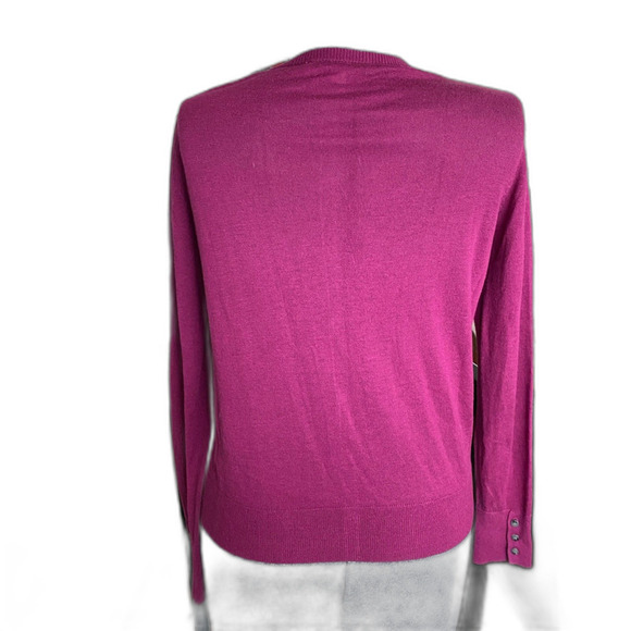 Ann Taylor Loft Classic Button Down Wool Viscose Blend Sweater Cardigan Womens M - Picture 2 of 4